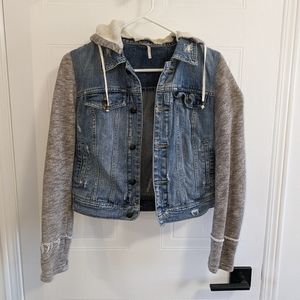 Free People Hooded Denim Jacket (XS)